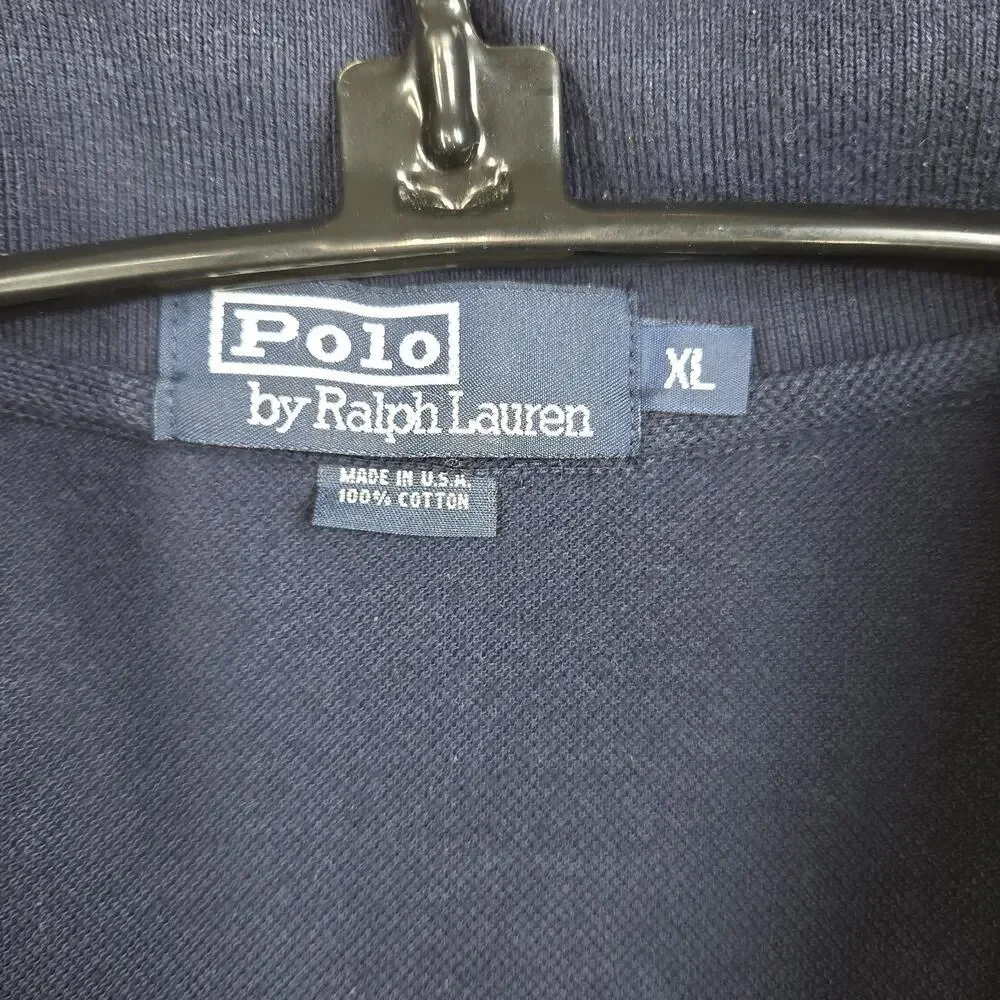 Vtg Polo Ralph Lauren Polo Shirt Mens XL Longsleeve Red Pony Collar 100% Cotton